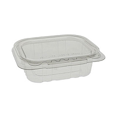 Pactiv Evergreen EarthChoice Tamper Evident Recycled Hinged Lid Deli Container, 8 oz, 5.38 x 4.5 x 1.5, Clear, 320/Carton (TEHL5X408)