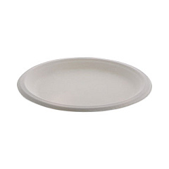 Pactiv Evergreen EarthChoice Compostable Fiber-Blend Bagasse Dinnerware, Plate, 9" dia, Natural, 500/Carton (YMC500090002)