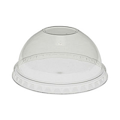 Pactiv Evergreen EarthChoice Strawless RPET Lid, Dome Lid, Fits 9 oz to 20 oz "A" Cups, Clear, 900/Carton (YPDL20CNH)
