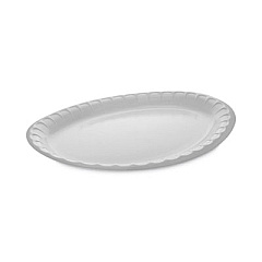 Pactiv Evergreen Placesetter Deluxe Laminated Foam Dinnerware, Oval Platter, 11.5 x 8.5, White, 500/Carton (YTK100430000)