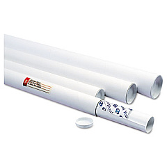 Quality Park White Mailing Tubes, 18" Long, 2" Diameter, White, 25/Carton (46007)