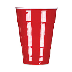 Hefty Easy Grip Disposable Plastic Party Cups, 18 oz, Red, 50/Pack (C21999)