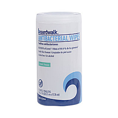 Boardwalk Antibacterial Wipes, 5.4 x 8, Fresh Scent, 75/Canister, 6 Canisters/Carton (BWK458WA)