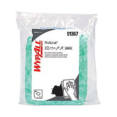 WypAll Power Clean ProScrub Pre-Saturated Wipes, 12 x 9.5, Citrus Scent, Green, 75/Pack (91367)