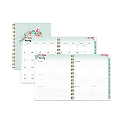 Blue Sky Laurel Weekly/Monthly Planner, Laurel Floral Artwork, 11 x 8.5, Green/Pink/Orange Cover, 12-Month (Jan to Dec): 2023 (142094)