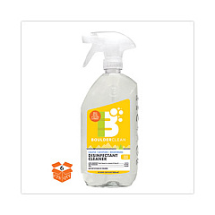 Boulder Clean Disinfectant Cleaner, Lemon Scent, 28 oz Bottle, 6/Carton (003007CT)