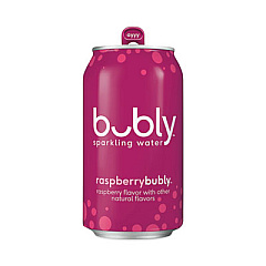 Bubly Flavored Sparkling Water, Raspberry, 12 oz Can, 8 Cans/Pack, 3 Packs/Carton (PEP18117)