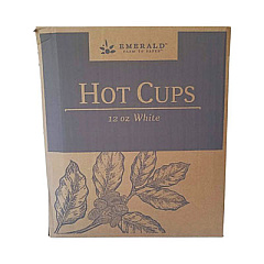 Emerald Paper Hot Cups, 12 oz, White, 50/Pack, 20 Packs/Carton (PME01021)