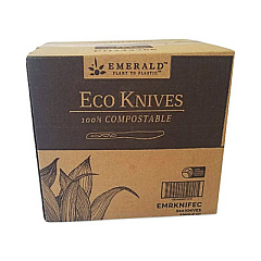 Emerald Plant to Plastic Compostable Cutlery, Knife, White, 1,000/Carton (PME01141)