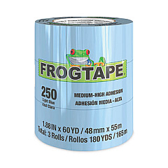 Duck FROGTAPE Performance Grade Masking Tape, 3" Core, 1.9" x 60 yds, Light Blue, 3/Pack, 8 Packs/Carton (105329)
