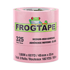Duck FROGTAPE Performance Grade Masking Tape, 3" Core, 1.88" x 60 yds, Pink, 3/Pack, 8 Packs/Carton (105335)