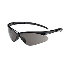 Bouton Adversary Semi-Rimless Safety Glasses, Scratch-Resistant, Black Frame, Gray Lens (250280001)