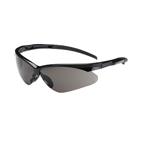 Bouton Adversary Semi-Rimless Safety Glasses, Scratch-Resistant, Black Frame, Gray Lens (250280001)