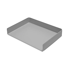 Poppin Landscape Stackable Letter Trays, 1 Section, Letter Size Files, 12.5" x 9.75" x 2", Gray (107720)