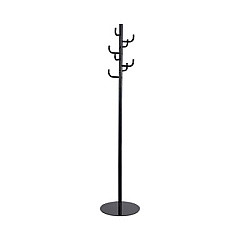 Safco Hook Head Coat Rack, 8 Hooks, 15 x 15 x 68, Black (4241BL)