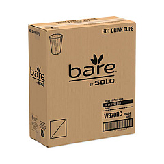 Solo Bare Eco-Forward Recycled Content PCF Wrapped Paper Hot Cups, 10 oz, Green/White/Beige, Individually Wrapped, 480/Carton (W370RC)