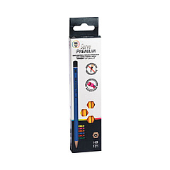 Serve Premium Neon Wooden Pencil, 2.2 mm, HB (#2), Black Lead, Neon Blue Barrel, Dozen (SVKK12KTFS)