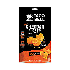 Taco Bell Cheddar Crisps, Nacho Flavor, 2 oz Bag, 9/Box (43815)