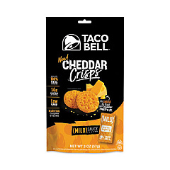 Taco Bell Cheddar Crisps, Mild Sauce Flavor, 2 oz Bag, 9/Box (43816)