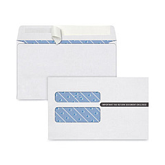TOPS W-2 Self-Seal Security Tinted Double Window Envelope, Square Flap, Self-Adhesive Closure, 5.63 x 9, White, 100/Pack (7510PS100)