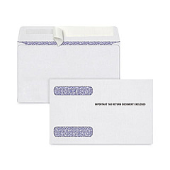 TOPS W-2 Four-Down Self-Seal Security Tinted Double Window Envelope, Square Flap, Self-Adhesive Closure, 5.63 x 9, White, 200/Pack (7987PSS)
