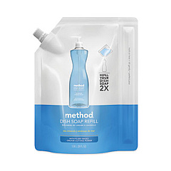 Method Dish Soap Refill, Sea Minerals, 36 oz Pouch, 6/Carton (01315)