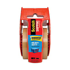 Scotch 3850 Heavy-Duty Packaging Tape with Dispenser, 1.5" Core, 1.88" x 66.66 ft, Tan (143)