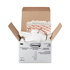 Command General Purpose Hooks, Metal, White, 5 lb Cap, 14 Hooks and 24 Strips/Pack (17069S14NA)