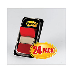 Post-it 1" Flags Value Pack, Red, 50 Flags/Dispenser, 24 Dispensers/Pack (680124)