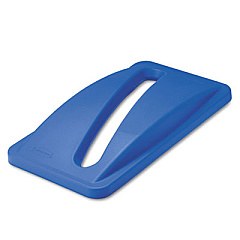 Rubbermaid Commercial Slim Jim Paper Recycling Top, 20.38w x 11.38d x 2.75h, Dark Blue (270388BE)