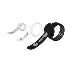 VELCRO Brand Portable Cord Ties, (2) 3" x 0.25"/ (2) 5" x 0.38"/ (2) 7" x 0.5", Black/Gray/White, 6/Pack (30815)