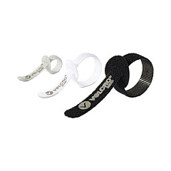 VELCRO Brand Portable Cord Ties, (4) 3" x 0.25"/ (4) 5" x 0.38"/ (4) 7" x 0.5", Black/Gray/White, 12/Pack (30816)
