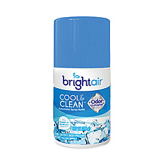 BRIGHT Air Automatic Spray Air Freshener Refill, Cool and Clean, 6.17 oz Aerosol Spray, 6/Carton (900345)