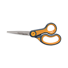 Westcott Non-Stick Titanium Bonded Scissors, 8" Long, 3.25" Cut Length, Gray/Orange Straight Handles, 2/Pack (16550)