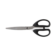 TRU RED Ambidextrous Stainless Steel Scissors, 7" Long, 3.23" Cut Length, Black Straight Symmetrical Handle (24380496)