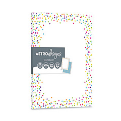 Astrodesigns Pre-Printed Paper, 28 lb Bond Weight, 8.5 x 11, Watercolor Dots, 100/Pack (91255)