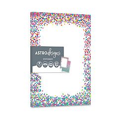 Astrodesigns Pre-Printed Paper, 28 lb Bond Weight, 8.5 x 11, Confetti, 100/Pack (91278)