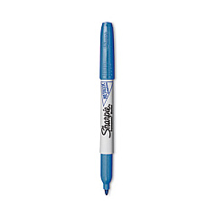 Sharpie Metallic Fine Point Permanent Markers, Fine Bullet Tip, Blue, Dozen (2029665)