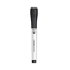 U Brands Chisel Tip Low-Odor Dry-Erase Markers with Erasers, Broad Chisel Tip, Black, Dozen (2925U0012)