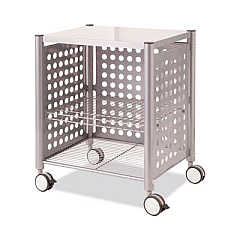 Vertiflex Deskside Machine Stand, Two-Shelf, 21.5w x 17.88d x 27h, Matte Gray (VF52004)