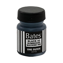 Bates Refill Ink for Numbering Machines, 1 oz Bottle, Black (9800659)