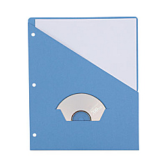 Universal Slash-Cut Pockets for Three-Ring Binders, Jacket, Letter, 11 Pt., Blue, 10/Pack (UNV61681)