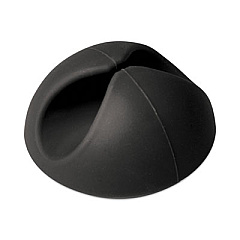 RCA One Channel Cable Holder, 1" x 1", Black, 6/Pack (RCCM1BKV)