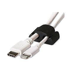 RCA Two Channel Cable Holder, 2" x 2", Black, 6/Pack (RCCM2BKV)