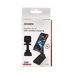 JENSEN Foldable Stand with Wireless Charging, Black (JPQS20V)