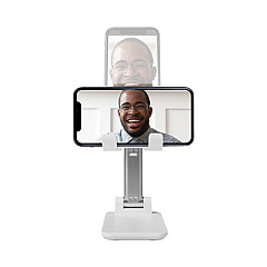 JENSEN Metal Foldable Portable Tablet/Phone Stand, White (JPS15V)