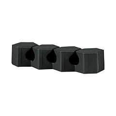 RCA Three Channel Cable Holder, 2" x 2", Black, 4/Pack (RCCM3BKV)