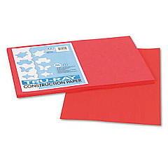 Pacon Tru-Ray Construction Paper, 76lb, 12 x 18, Red, 50/Pack (103062)