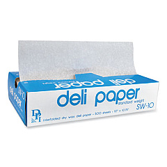 Durable Packaging Interfolded Deli Sheets, 10.75 x 10, Standard Weight, 500 Sheets/Box, 12 Boxes/Carton (SW10)