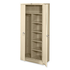 Tennsco Deluxe Combination Wardrobe/Storage Cabinet, 36w x 18d x 78h, Putty (7814PY)